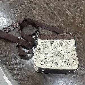 Montana West Cream & Brown Paisley Cutout Crossbody